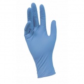 Перчатки нитриловые неопудренные текстурированные на пальцах BENOVY, S, голубые 3г	